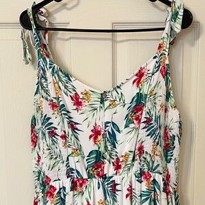 Naif White Tropical Floral Mini Dress